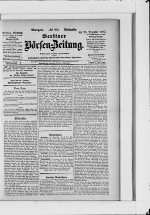 Berliner Börsen-Zeitung vom 25.12.1907