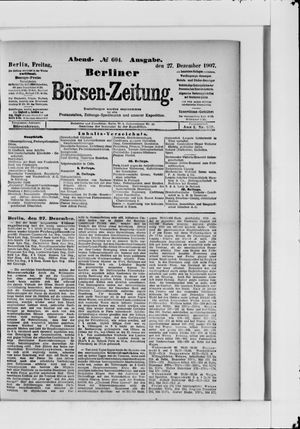 Berliner Börsen-Zeitung vom 27.12.1907