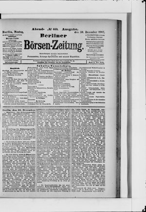 Berliner Börsen-Zeitung vom 30.12.1907