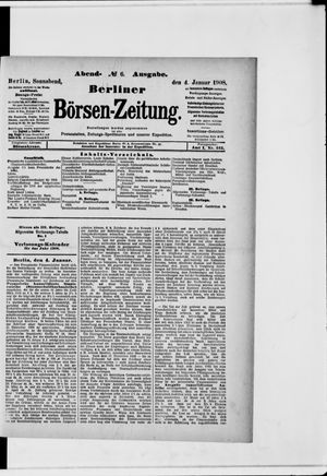 Berliner Börsen-Zeitung vom 04.01.1908