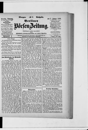 Berliner Börsen-Zeitung vom 07.01.1908