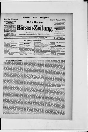 Berliner Börsen-Zeitung vom 08.01.1908