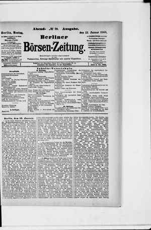 Berliner Börsen-Zeitung on Jan 13, 1908