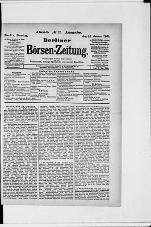 Berliner Börsen-Zeitung vom 14.01.1908