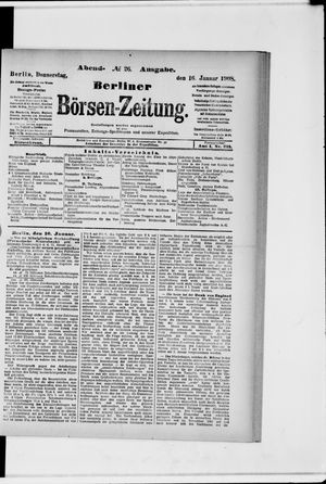 Berliner Börsen-Zeitung on Jan 16, 1908