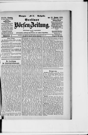Berliner Börsen-Zeitung vom 19.01.1908