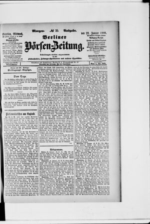 Berliner Börsen-Zeitung on Jan 22, 1908