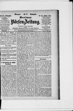 Berliner Börsen-Zeitung on Jan 23, 1908