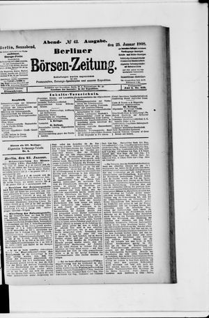 Berliner Börsen-Zeitung on Jan 25, 1908