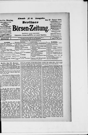 Berliner Börsen-Zeitung vom 28.01.1908
