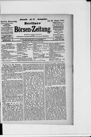 Berliner Börsen-Zeitung vom 30.01.1908