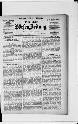 Berliner Börsen-Zeitung vom 05.02.1908
