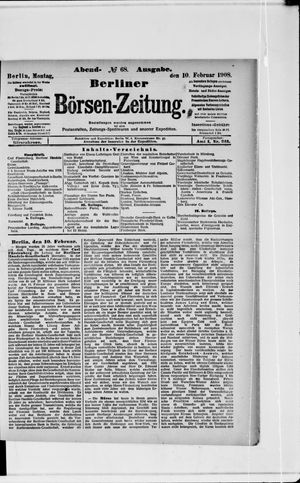 Berliner Börsen-Zeitung on Feb 10, 1908