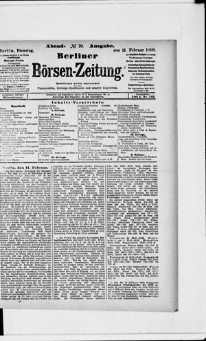 Berliner Börsen-Zeitung vom 11.02.1908