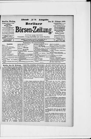 Berliner Börsen-Zeitung vom 14.02.1908