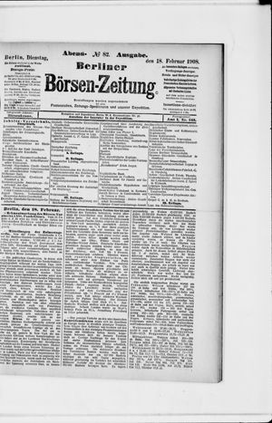 Berliner Börsen-Zeitung vom 18.02.1908