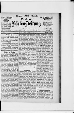 Berliner Börsen-Zeitung vom 20.02.1908