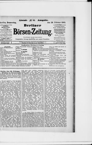 Berliner Börsen-Zeitung vom 20.02.1908