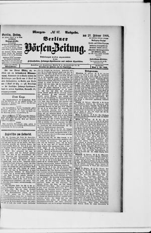 Berliner Börsen-Zeitung vom 21.02.1908