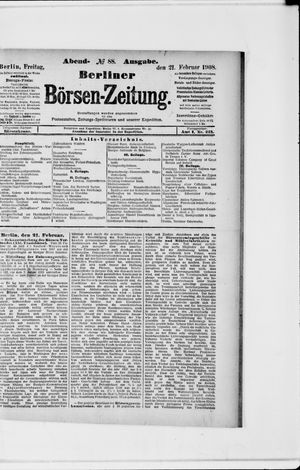 Berliner Börsen-Zeitung vom 21.02.1908