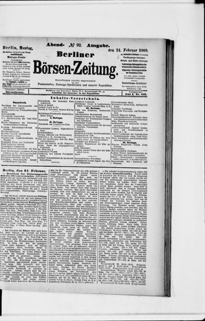Berliner Börsen-Zeitung on Feb 24, 1908
