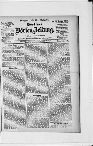 Berliner Börsen-Zeitung on Feb 28, 1908