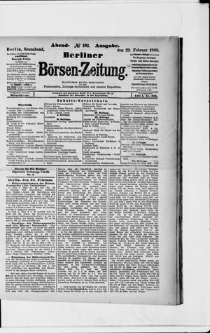 Berliner Börsen-Zeitung vom 29.02.1908