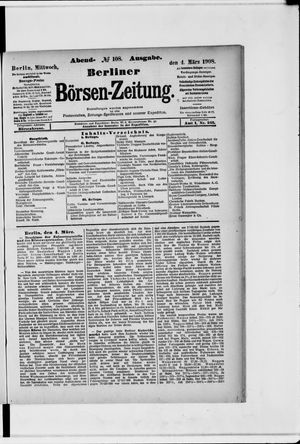 Berliner Börsen-Zeitung vom 04.03.1908