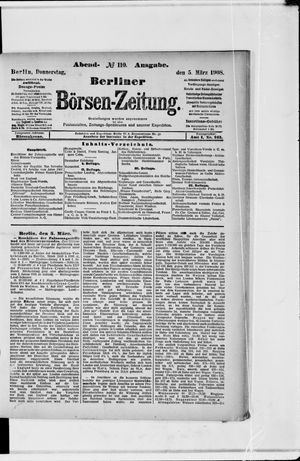 Berliner Börsen-Zeitung vom 05.03.1908