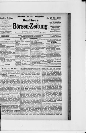 Berliner Börsen-Zeitung vom 27.03.1908