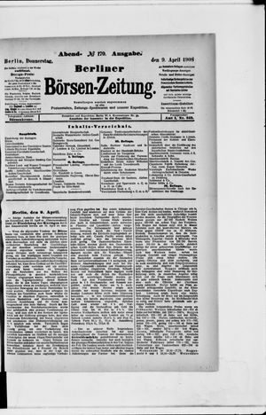 Berliner Börsen-Zeitung on Apr 9, 1908