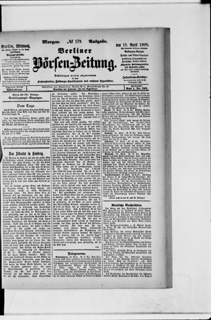 Berliner Börsen-Zeitung vom 15.04.1908