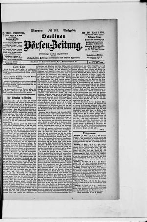 Berliner Börsen-Zeitung vom 16.04.1908