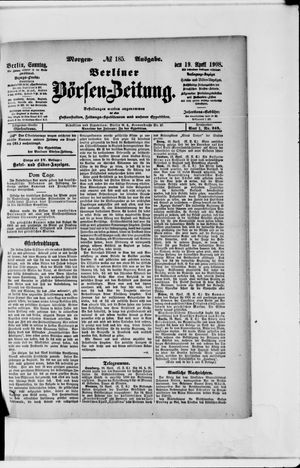 Berliner Börsen-Zeitung vom 19.04.1908