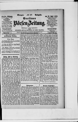 Berliner Börsen-Zeitung on Apr 22, 1908