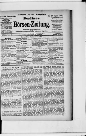 Berliner Börsen-Zeitung vom 23.04.1908