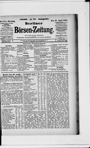 Berliner Börsen-Zeitung vom 28.04.1908