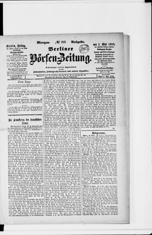 Berliner Börsen-Zeitung vom 01.05.1908