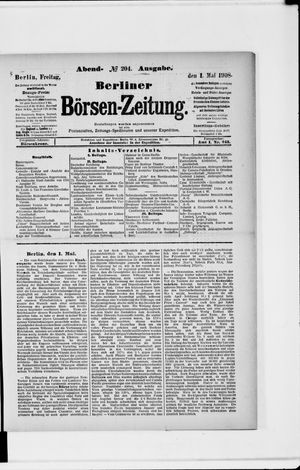 Berliner Börsen-Zeitung vom 01.05.1908
