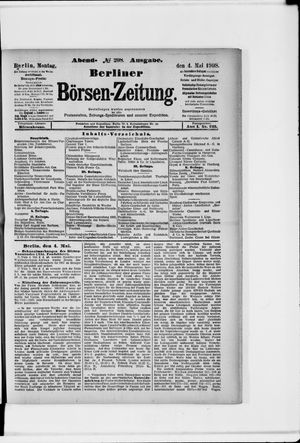 Berliner Börsen-Zeitung vom 04.05.1908