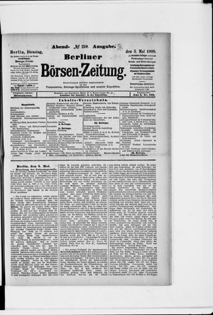 Berliner Börsen-Zeitung vom 05.05.1908