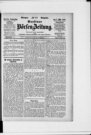 Berliner Börsen-Zeitung vom 07.05.1908