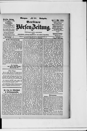 Berliner Börsen-Zeitung vom 08.05.1908