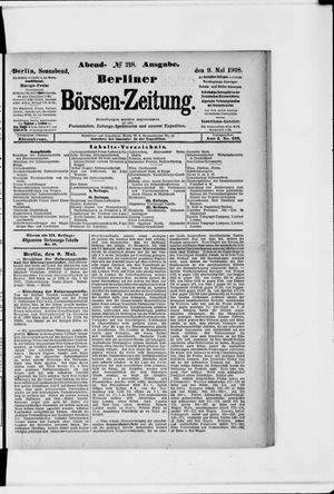Berliner Börsen-Zeitung vom 09.05.1908