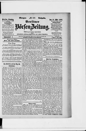 Berliner Börsen-Zeitung vom 10.05.1908