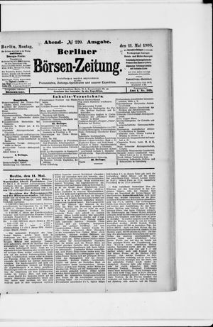 Berliner Börsen-Zeitung vom 11.05.1908