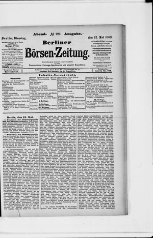 Berliner Börsen-Zeitung vom 12.05.1908