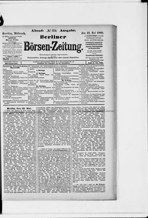 Berliner Börsen-Zeitung vom 13.05.1908