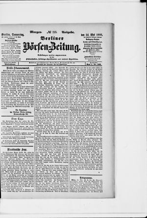 Berliner Börsen-Zeitung vom 14.05.1908