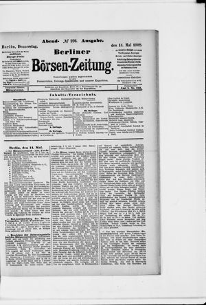 Berliner Börsen-Zeitung vom 14.05.1908